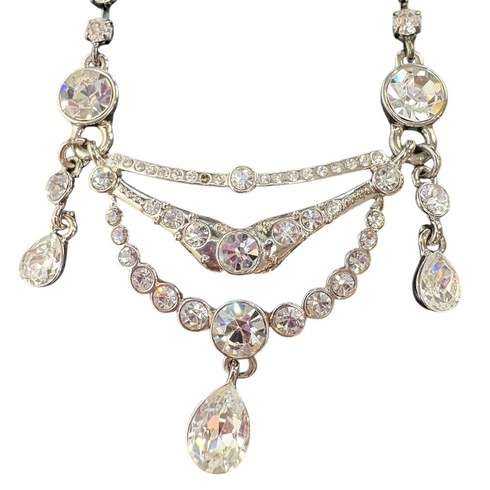 Loren Ralph Loren Silver Rhinestone Necklace - Picture 3 of 8
